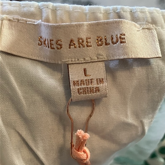 Skies are Blue Dress Womens Size Large Mathide Midi White‎ Kelly Green - Picture 5 of 9